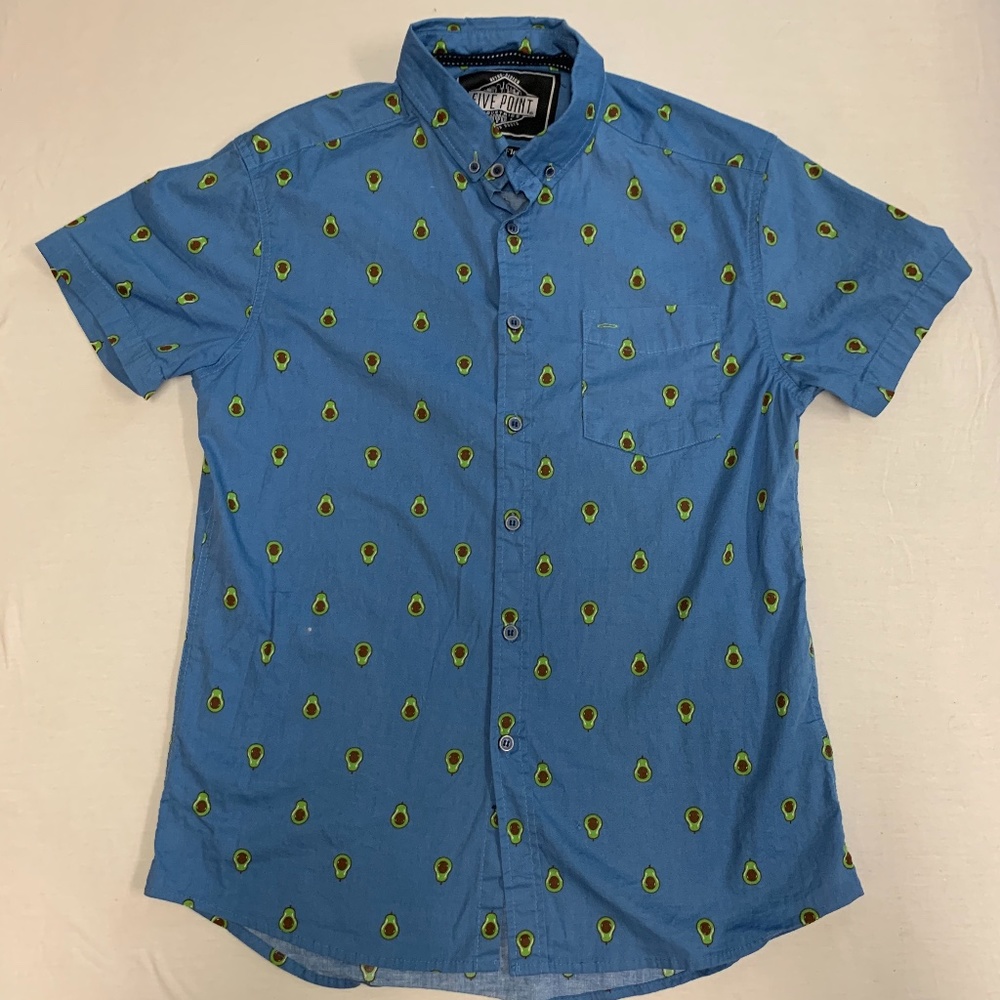 Men's Small Five Point Avocado Shirt